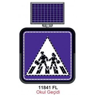 Solar Flaşörlü Tek Yönde Uyarı Levhası 62