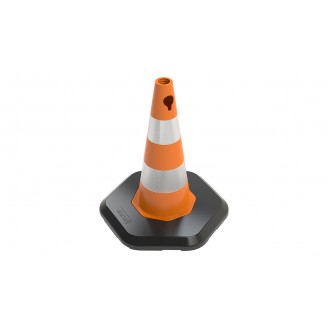 50 cm Ağırlıklı PPC+PVC Trafik Konisi (Çift reflektifli)