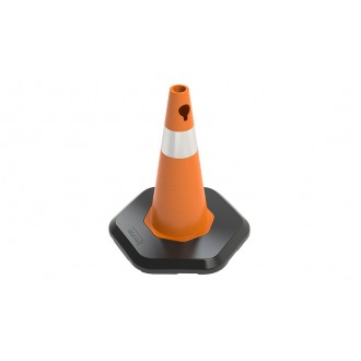 50 cm Ağırlıklı PPC+PVC Trafik Konisi (Tek reflektifli)