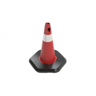 50 cm Ağırlıklı PVC Trafik Konisi (Tek reflektifli)