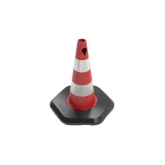 50 cm Ağırlıklı PVC Trafik Konisi (Çift reflektifli)